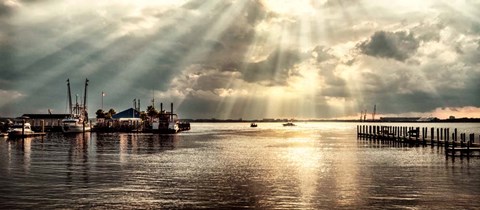 Framed Dock Sunrise Print