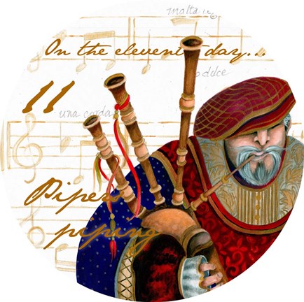 Framed Eleven Pipers Piping Print