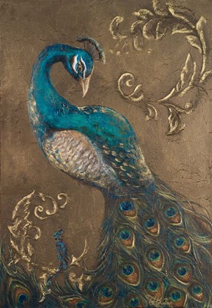 Framed Pershing Peacock I Print