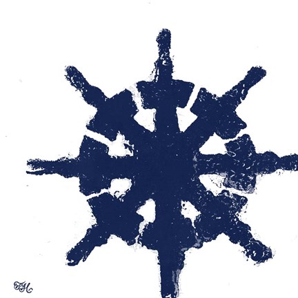 Framed Coastal Navy on White IV Print