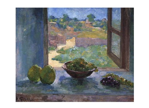 Framed Still Life with Apples and Grapes Print