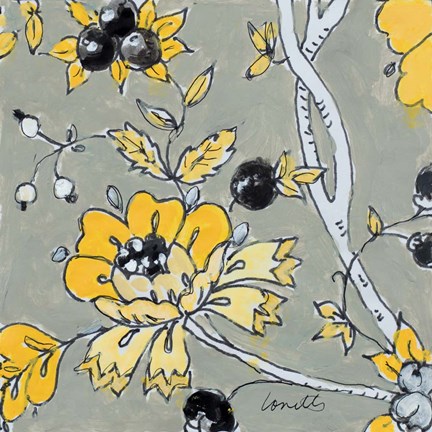 Framed Gray Berry Cherry II Print