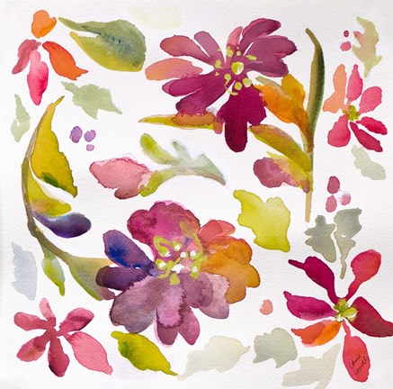 Framed Floral Party Print