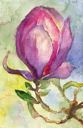 Framed Watercolor Lavender Floral III Print