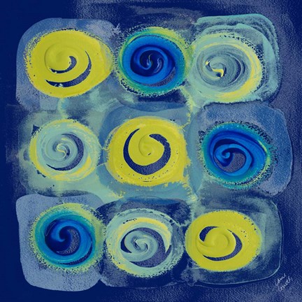 Framed Indigo Modern Joy I Print