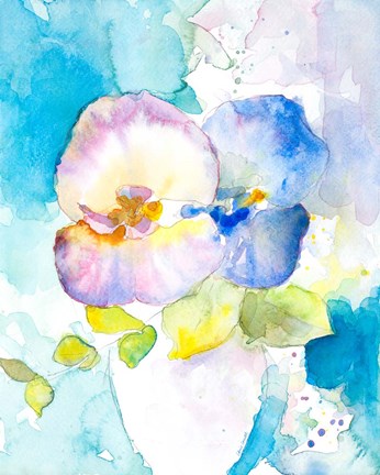 Framed Abstract Vase of Flowers II Print