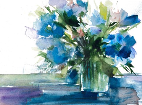 Framed Blue Haven I Print