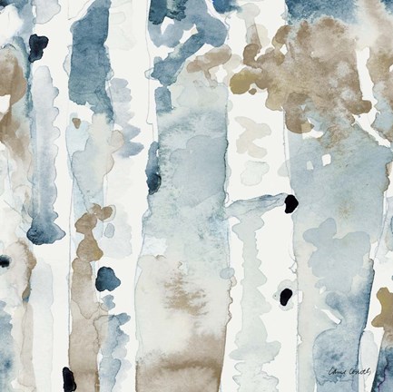 Framed Blue Upon the Hill Square III Print