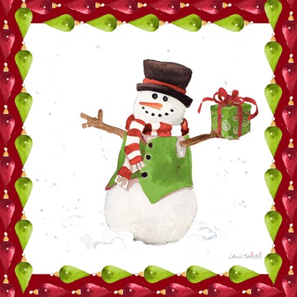 Framed Christmas Snowman II Print