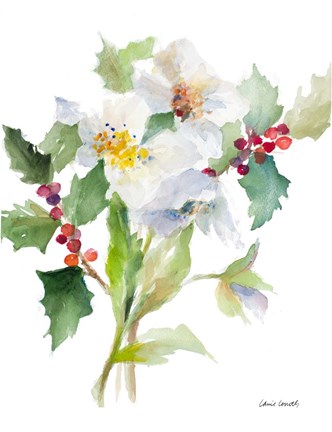 Framed Christmas Bouquet II Print