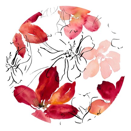 Framed Into Summer Floral Circle Print