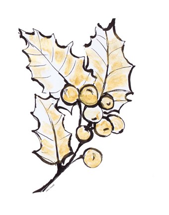 Framed Holly with Berries II Print