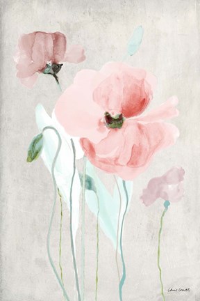 Framed Soft Pink Poppies I Print