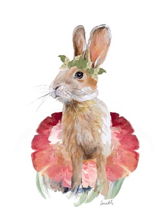 Framed Ballet Bunny I Print