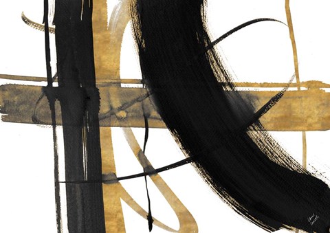 Framed Urban Vibe with Gold I Print