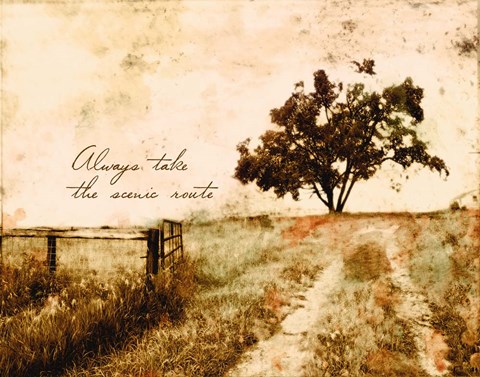 Framed Always take the Scenic Route Print