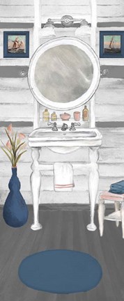 Framed White Wash Bath I Print