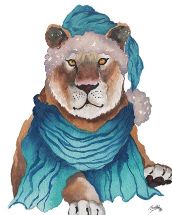 Framed Fierce Holiday Lion Print