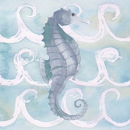 Framed Azure Sea Creatures III Print