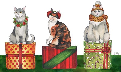 Framed Christmas Cats Print