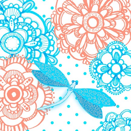 Framed Mandala Dragonfly Square Print