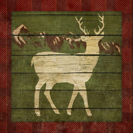 Framed Rustic Nature on Plaid II Print