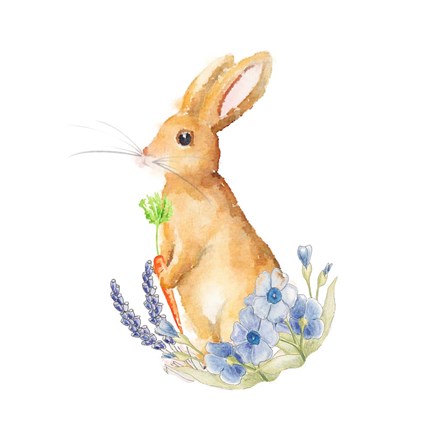 Framed Spring Bunny I Print