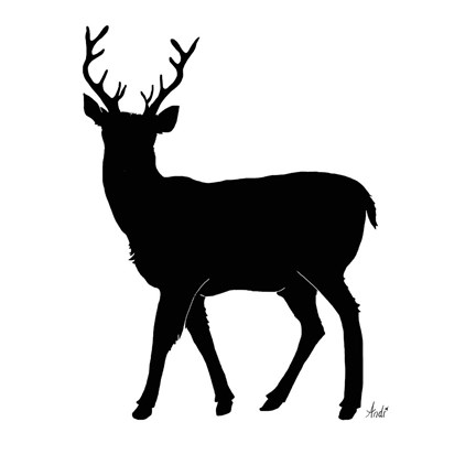 Framed Deer Silhouette Print