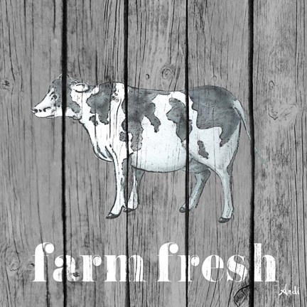 Framed Wood Farm Grey I Print