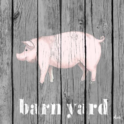 Framed Barnyard Pig Print