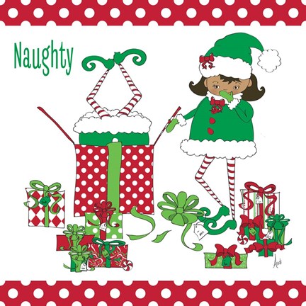Framed Naughty Elves Print