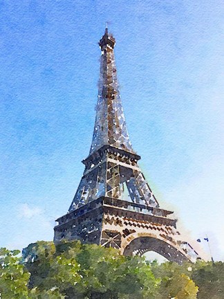 Framed Watercolor Streets of Paris II Print