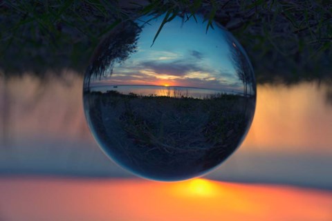 Framed Sunset Droplet View Print