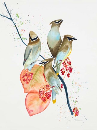 Framed Birds on Branch Print