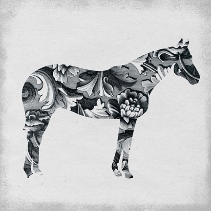 Framed Filigree Horse Print