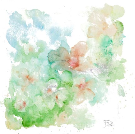 Framed Flowers In Water Print