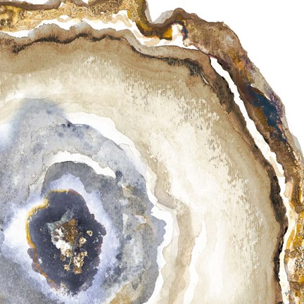 Framed Light Blue Agate Watercolor Print