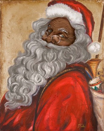Framed African American Jolly St. Nick Print