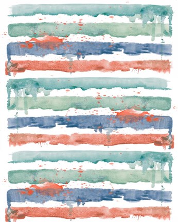 Framed Fashion Watercolor Stripes Print