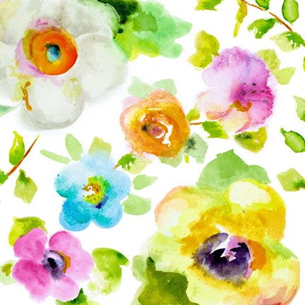 Framed Rosy Vines II Print