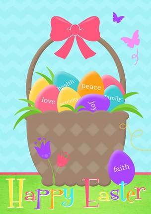 Framed Happy Easter Basket Print
