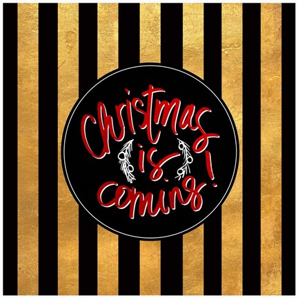 Framed Christmas Gold I Print