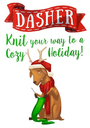 Framed Busy Reindeer I Print