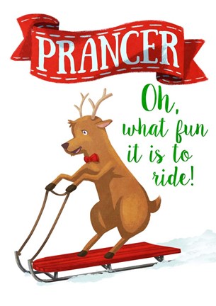 Framed Busy Reindeer III Print