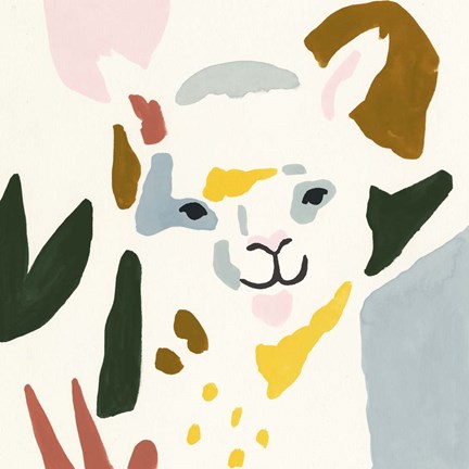 Framed Llama Moderne I Print