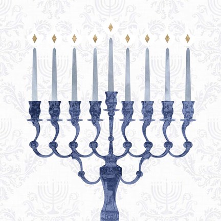 Framed Sophisticated Hanukkah I Print