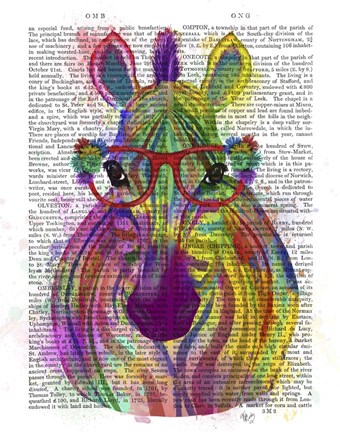 Framed Zebra Rainbow Splash 1 Print
