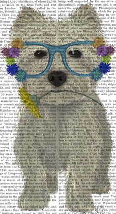 Framed West Highland Terrier Flower Glasses Print