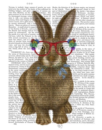 Framed Rabbit and Flower Glasses Print