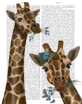 Framed Chewing Giraffe Duo Print